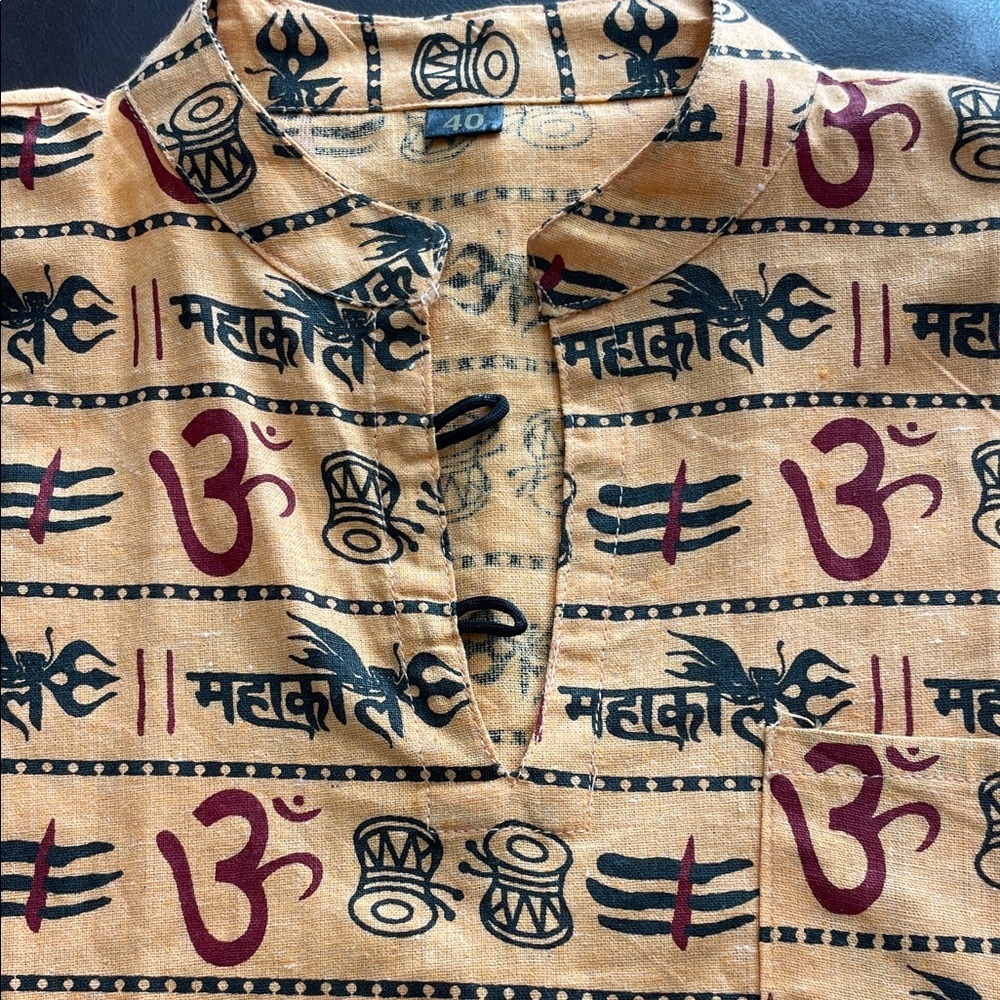 Orange Printed Women's Top